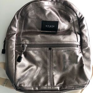 NWOT STATE mini Kane metallic backpack